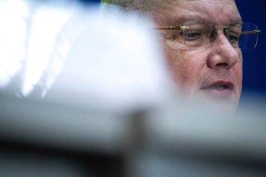 Ukrayna Viktor Nazarenko devlet sınır hizmeti sırasında düzenlediği basın toplantısında Kiev, Ukrayna Başkanı. 27 Aralık 2016.