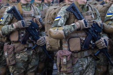 Ukrayna Merkez Kiev, Ukrayna, zaman zaman askeri geçit töreni provası. 22 Ağustos 2016.