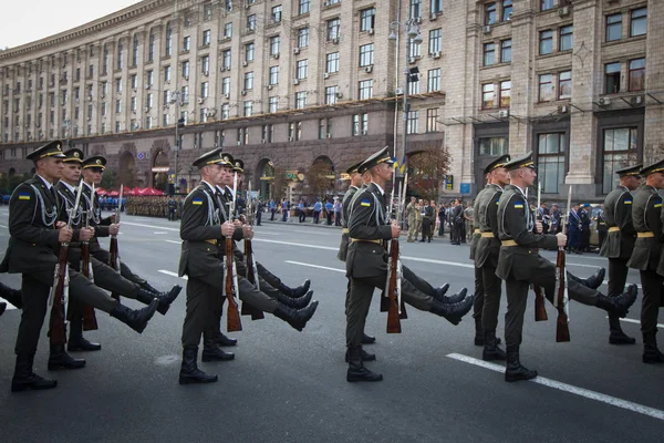 Próba Katonai Felvonulás Alkalmából Függetlenség Ukrajna Központi Kijev Ukrajna 2016 — Stock Fotó