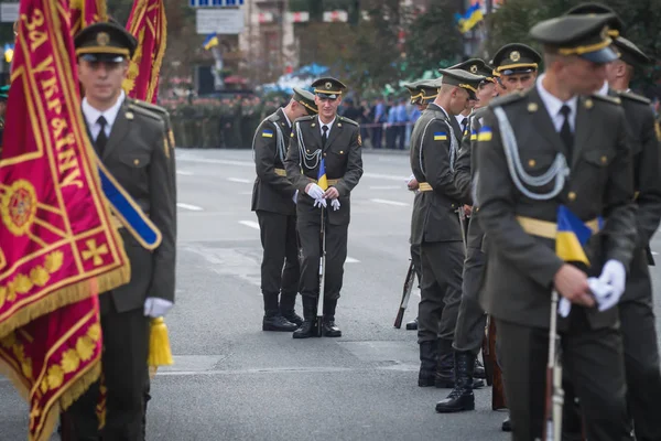 Ensaio Desfile Militar Por Ocasião Independência Ucrânia Centro Kiev Ucrânia — Fotografia de Stock