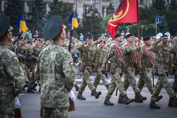 Probe Der Militärparade Anlässlich Der Unabhängigkeit Der Ukraine Zentrum Kiews — Stockfoto