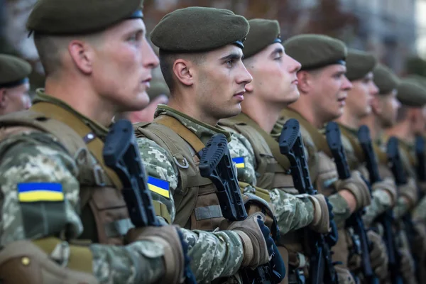 Ukrayna Merkez Kiev Ukrayna Zaman Zaman Askeri Geçit Töreni Provası — Stok fotoğraf