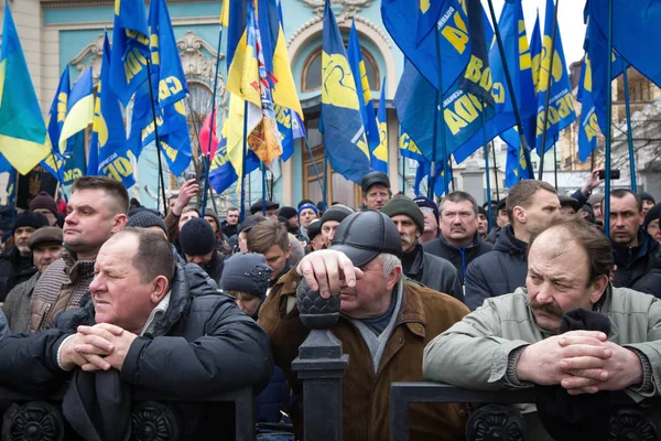 Medlemmar Nationalistiska Organisationer Delta Protestaktion Mot Politiken Ukrainska Myndigheterna Centrala — Stockfoto