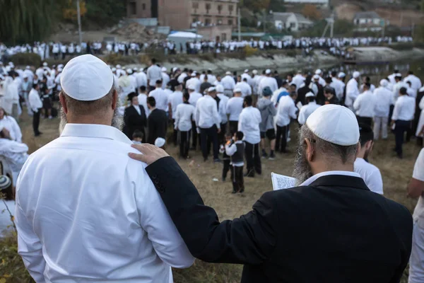 Ultra Ortodoks Yahudi Hacılar Rosh Hashanah Tatil Uman Ukrayna Yahudi — Stok fotoğraf