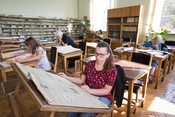 Sala Lectura Biblioteca Nacional Vernadskyi Ucrania Kiev Ucrania Octubre 2015 — Foto de Stock