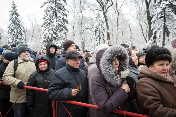 Sacerdotes Ortodoxos Creyentes Reúnen Para Protestar Contra Proyecto Ley Verjovna — Foto de Stock