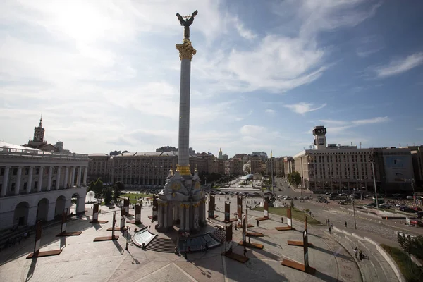 Widok Ulicę Chreshchatyk Plac Niepodległości Kijowie Ukraina Sierpnia 2019 — Zdjęcie stockowe