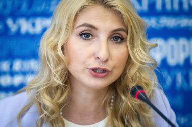Ukrayna Adalet Bakan Yardımcısı Nataliya Sevostyanova Ukrayna 'nın başkenti Kyiv' de düzenlenen basın toplantısına katıldı. 23 Haziran 2016.