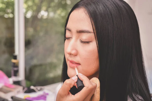 Das Konzept Der Gesunden Schönen Frau Schöne Mädchen Make Mit — Stockfoto