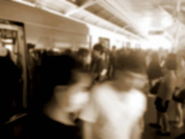 Verschwommenes Foto Verschwommenes Bild Menschen Bahnhof Hintergrund — Stockfoto