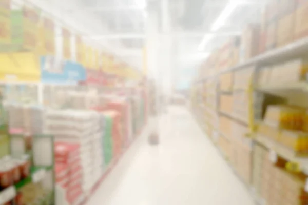 Verschwommenes Foto Verschwommenes Bild Lebensmittelabteilung Supermarkt Hintergrund — Stockfoto