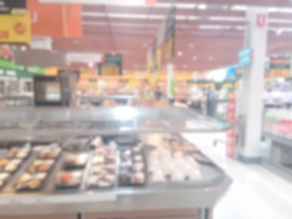 Wazig Onscherp Beeld Foto Voedsel Afdeling Van Supermarkt Achtergrond — Stockfoto