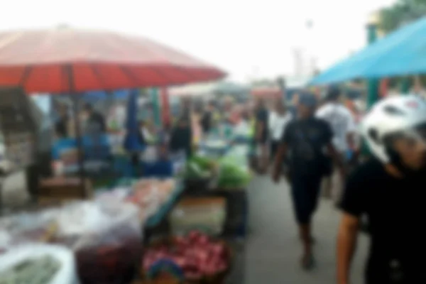 Blurred Photo Blurry Image Vendors Selling Fruits Vegetables Background — Stock Photo, Image