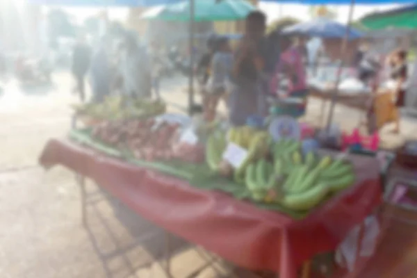 Blurred Photo Blurry Image Vendors Selling Fruits Vegetables Background — Stock Photo, Image