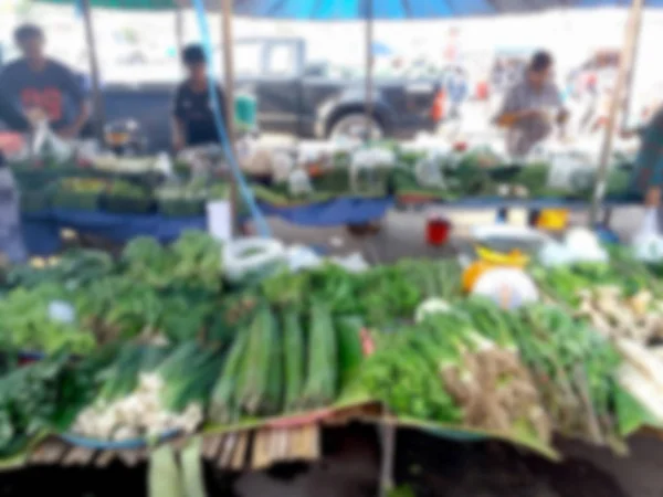 Blurred Photo Blurry Image Vendors Selling Fruits Vegetables Background — Stock Photo, Image