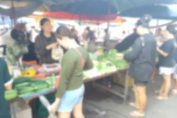 Wazige Foto Onscherp Beeld Leveranciers Verkoop Van Fruit Groenten Achtergrond — Stockfoto