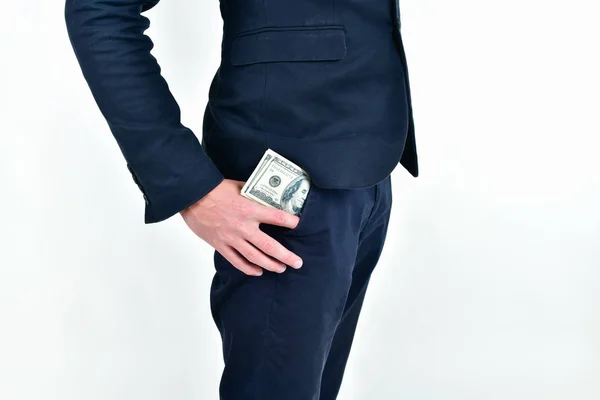 Conceito Negócio Homem Negócios Está Contar Dinheiro Dela Jovens Empresas — Fotografia de Stock
