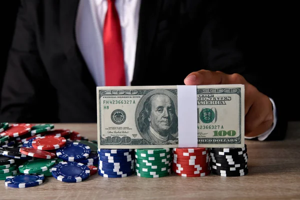 Gokken Concepten Mensen Uit Het Bedrijfsleven Zijn Gokken Het Casino — Stockfoto