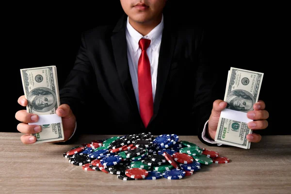 Gokken Concepten Mensen Uit Het Bedrijfsleven Zijn Gokken Het Casino — Stockfoto