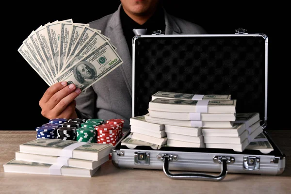 Gokken Concepten Mensen Uit Het Bedrijfsleven Zijn Gokken Het Casino — Stockfoto