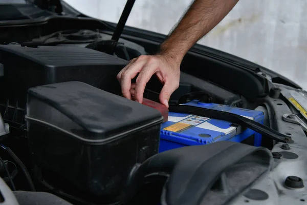 Concepto Reparación Coches Los Asiáticos Están Reparando Coches Carretera Asiático — Foto de Stock