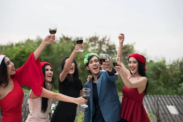 Concept Celebration Young People Holding Fireworks Party — Stock Photo, Image