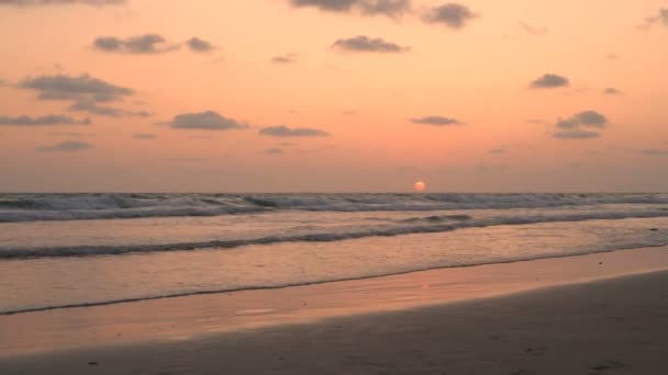 Concept Vacances Silhouette Deux Belles Femmes Courant Dans Mer Coucher — Video