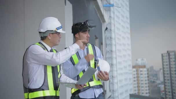 Concept Ingénieur Les Hommes Affaires Qui Planifient Travaillent Avec Système — Video