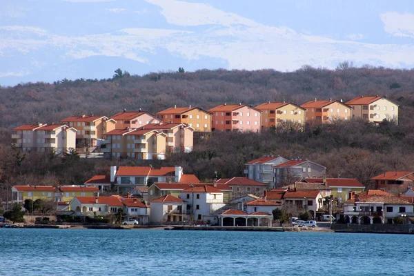 New Similar Apartment Buildings Built Old Mediterranean Town Next Sea — Stock Photo, Image