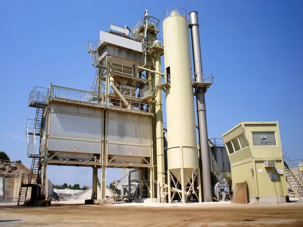 New Asphalt Production Plant Completely Installed Ready Use — Stock Photo, Image