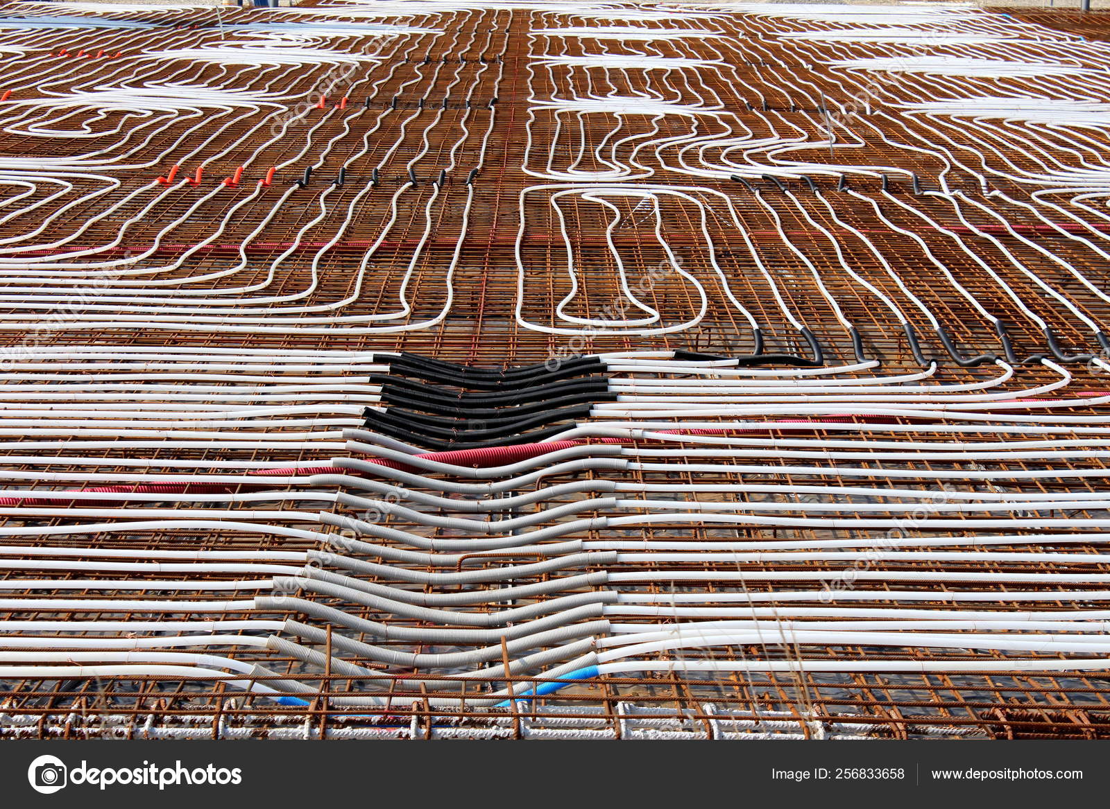 Radiant Floor Heating System Being Installed Building Construction