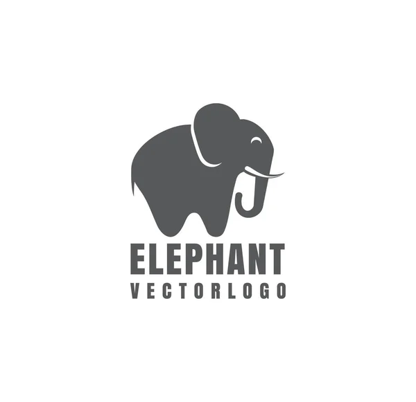 Svart platt ikonen elefant — Stock vektor