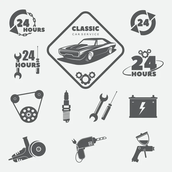 Workshop Logo Classic Car Details Raster Copy — Stock Photo, Image