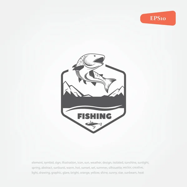 fishing logo Club, raster copy, illustration