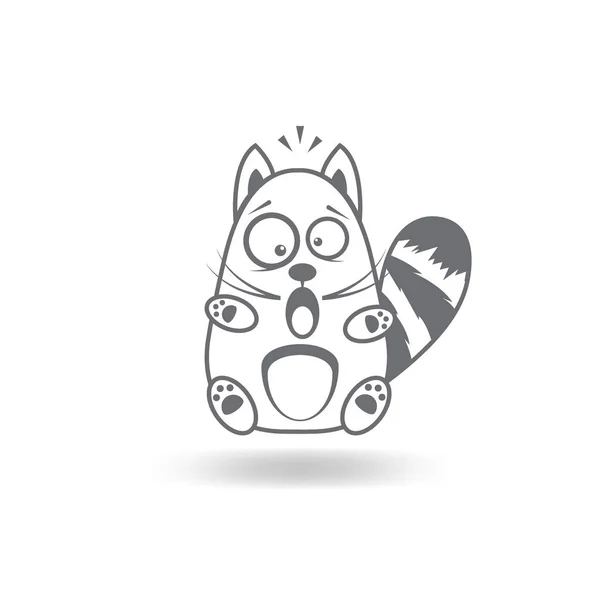 Икона Кота Белом Фоне Недовольный Жирный Кот Нечего — стоковое фото