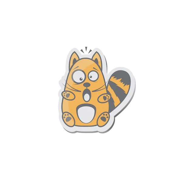 Sticker Chat Animal Compagnie Avec Grands Yeux Sur Fond Blanc — Photo