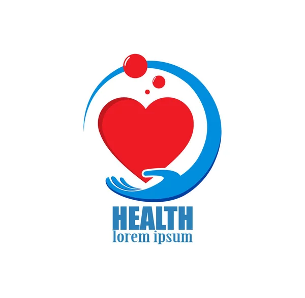 hand and heart logo. icon health