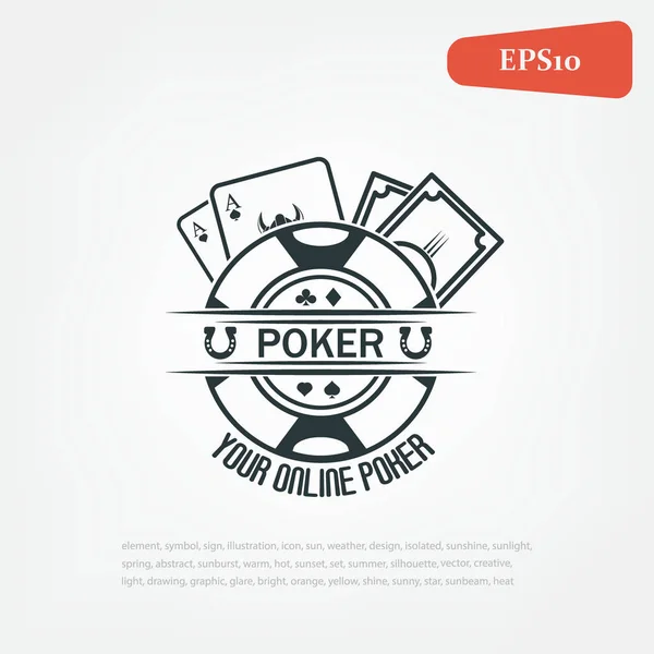 Poker Emblem Poker Online Poker Logotyp — Stockfoto