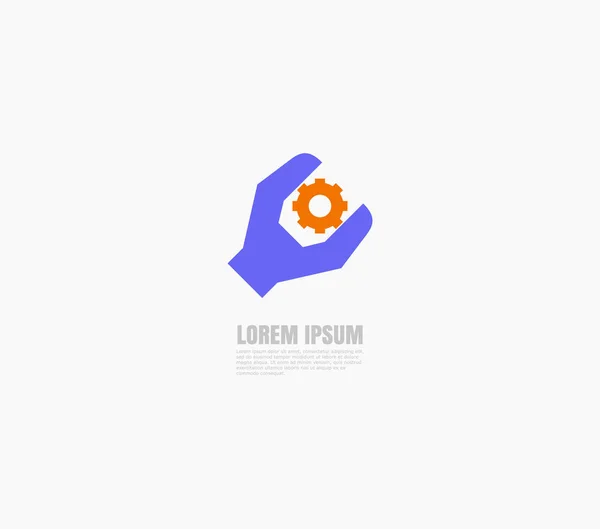 Wrench and gear icon, illustration support service — Stok fotoğraf