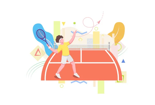 Ilustracja gracz rysunek streszczenie tenis wektor — Zdjęcie stockowe