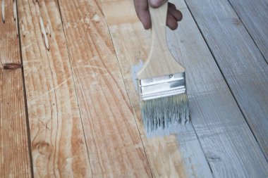 eski ahşap zemin gri fırça ile boya. arka plan