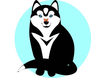 Şirin köpek dölü kabuklu oturuyor.