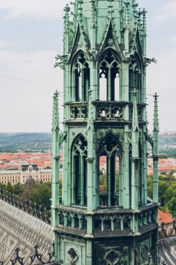 Ünlü Prag Kalesi ve güzel cityscape Prag, Çek Cumhuriyeti