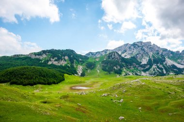 beautiful green valley in Durmitor massif, Montenegro clipart