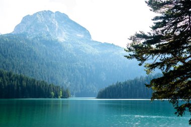 beautiful Bear Peak (meded peak) and glacial Black Lake in Montenegro clipart