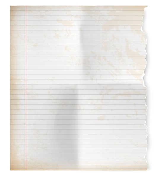 Реалистичный набор винтажный порванный лист бумаги ноутбука — стоковый вектор