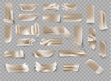 şeffaf kahverengi yapışkan bant ve yapışkan bant seti