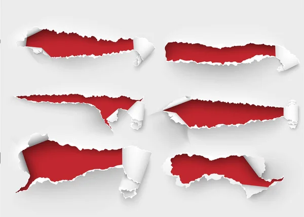 Torn ripped paper vector template, sides with ripped edges