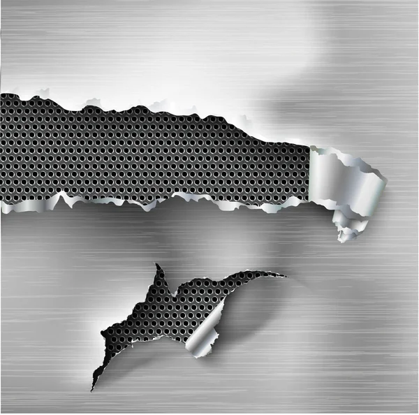 Gabarit vectoriel en acier déchiré, côtés avec métal déchiré — Image vectorielle