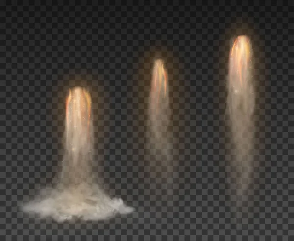 Bombe fusée spatiale Fumée isolée sur fond transparent — Image vectorielle